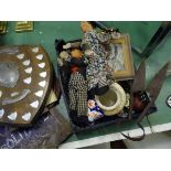 A quantity of miscellaneous to include a shield, two vintage dolls, ceramics etc. Please Note - we