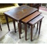 A nest of tables with glazed tops. Largest approx. 24" wide Please Note - we do not make reference