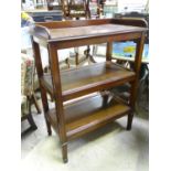 A 20thC mahogany 3 tier buffet. Approx. 45 3/4" tall Please Note - we do not make reference to the