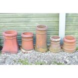 Five assorted chimney pots (5) Please Note - we do not make reference to the condition of lots