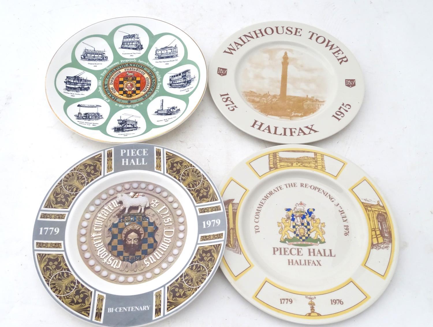 4 commemorative / souvenir plates for the Yorkshire town of Halifax. Please Note - we do not make