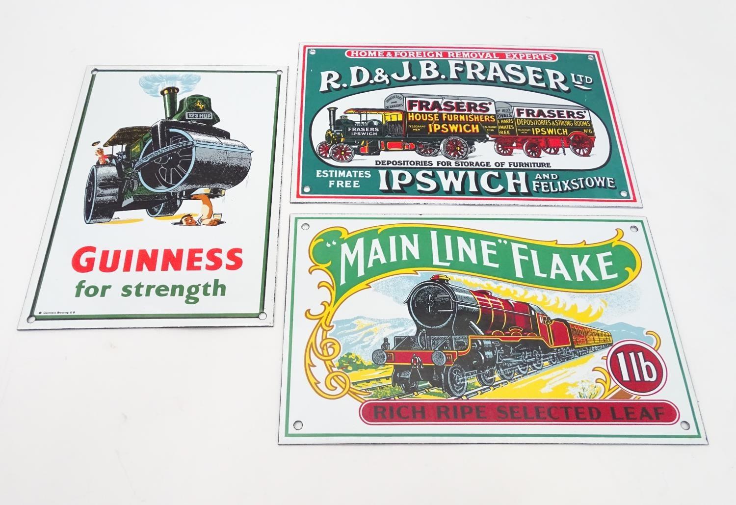Three tin advertising signs to include Guinness for Strength etc. The largest approx. 10" tall (3) - Image 3 of 5