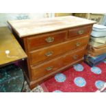 A Victorian ash two over two chest of drawers. Approx. 46" wide Please Note - we do not make