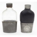 Two pewter hip flasks, one stamped Nimrod, the other James Dixon & Sons 2431 Please Note - we do not