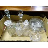 A quantity of assorted glassware to include decanters, bowls etc Please Note - we do not make