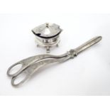 A quantity of silver plate items to include a bowl, salts, mustard pot, etc. Including a bowl