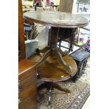 Two circular pub tables. The tops approx. 35" diameter (2) Please Note - we do not make reference to
