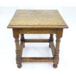 Two oak occasional tables. The largest approx. 20" wide Please Note - we do not make reference to