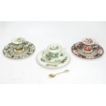 Three Royal Albert trios comprising cup, saucer, spoon and cake plate (10) Please Note - we do not
