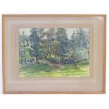Indistinctly signed Winny Read, XX, Watercolour, A wooded landscape, Signed and dated (19)48 lower