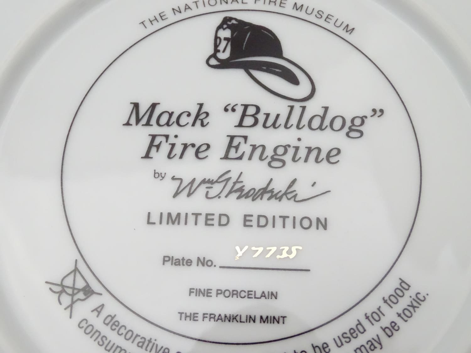 Three Franklin Mint commemorative plates depicting an American Fire Engine, etc. (3) Please Note - - Image 2 of 6