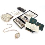 A quantity of assorted items to include two vintage purses, two tiaras, three cased Festival of