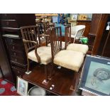 Four Georgian dining chairs. Each approx. 34 1/2" tall (4) Please Note - we do not make reference to