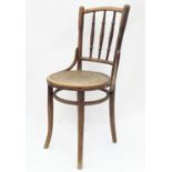 A bentwood chair, together with 3 pine dining chairs (3+1) Please Note - we do not make reference to