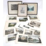 A quantity of topographical hand coloured engravings, comprising Westminster Hall - Trial of