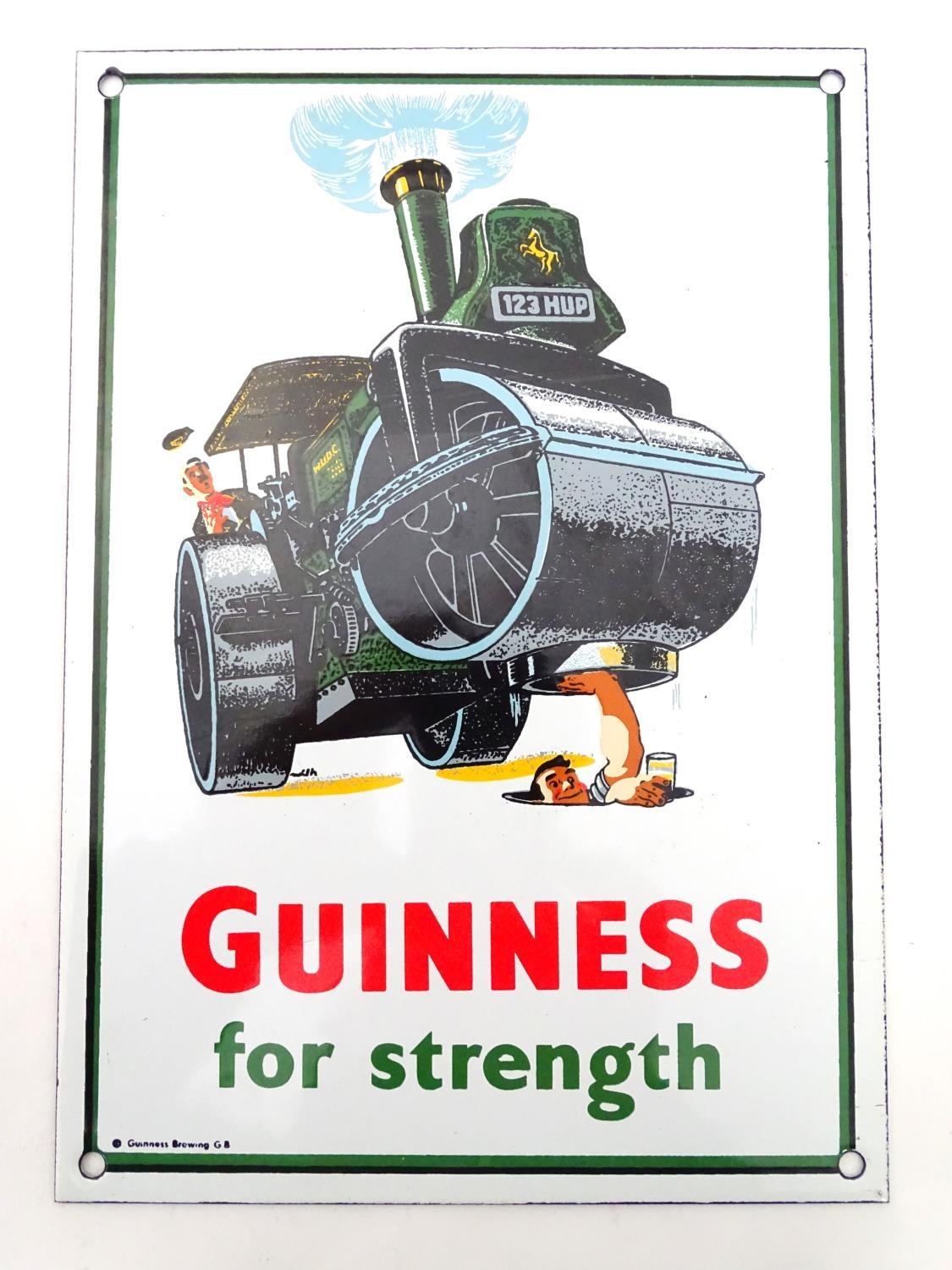 Three tin advertising signs to include Guinness for Strength etc. The largest approx. 10" tall (3) - Image 2 of 5