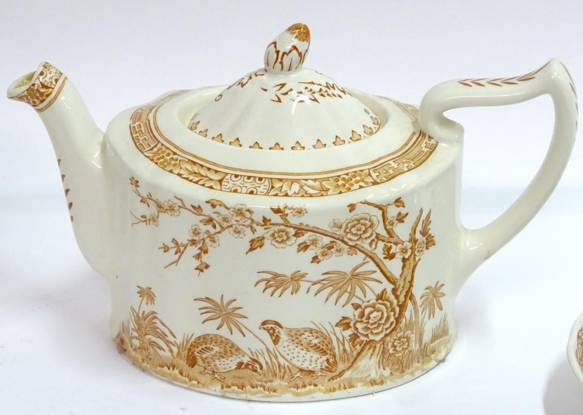 A quantity of Furnivals tea wares decorated in the 'Quail' pattern, to include 4 cups, 6 saucers, - Image 8 of 9