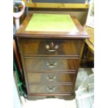 A 20thC mahogany leather topped filing cabinet. Approx. 31" tall Please Note - we do not make