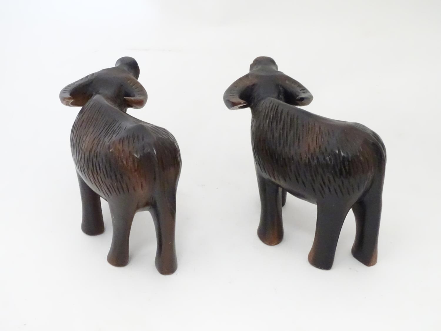 A pair of carved wooden buffalo / ox Please Note - we do not make reference to the condition of lots - Image 4 of 4