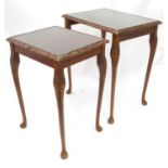 Two occasional tables with glass tops. Largest approx. 17 3/4" wide (2) Please Note - we do not make