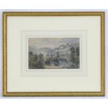 Henrietta Hussey (1819-1899), English School, Watercolour, Wooded river landscape. Approx. 6 1/4"