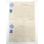 Militaria : two 19thC British Army Officer's commission certificates, dated 28th October 1871 and