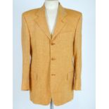 Vintage clothing/ fashion: A vintage linen jacket by Daniel Hechter, in a peach/ orange colour.