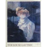 A French exhibition poster advertising an exhibition of works by Henri Toulouse Lautrec. Approx. 31"