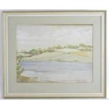 David Ruffle, XX, Watercolour, View from The Rocks, River Deben, Suffolk. Signed, titled and dated