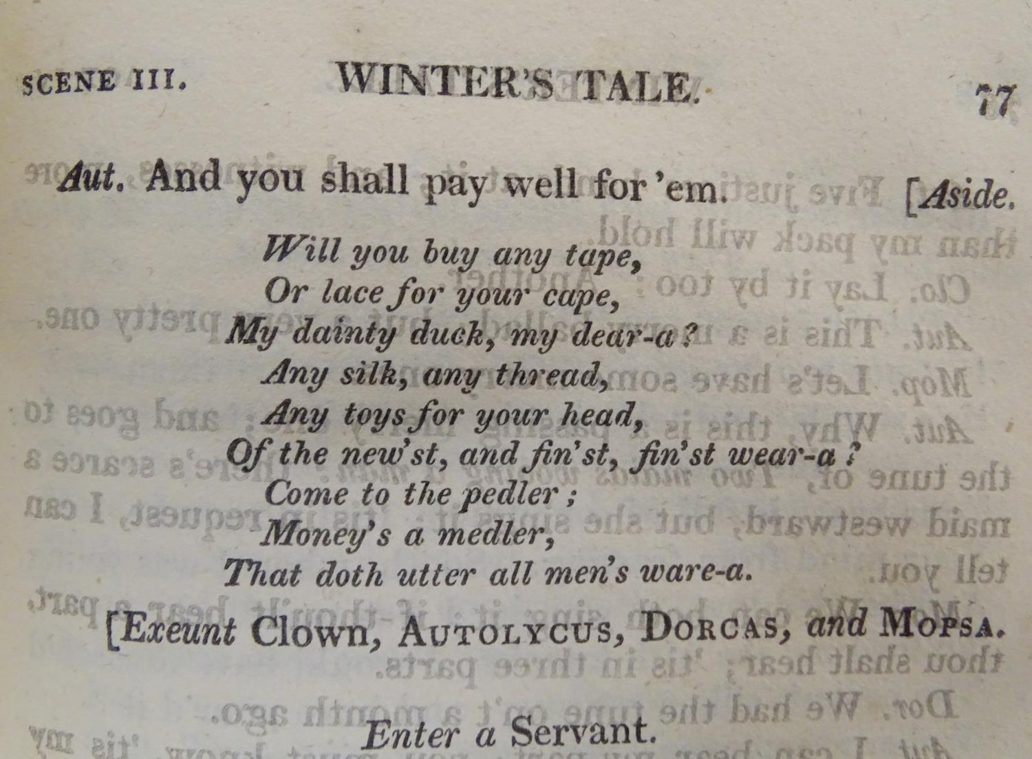 Book: The Plays of William Shakespeare, vol 5, Stereotype Edition, to include Winter?s Tale, - Image 5 of 5