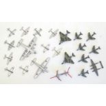 Toys: A quantity of Dinky Toys die cast planes / aircrafts, to include Hawker Hunter, no. 736,