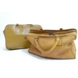 Two 20thC BT British Telecom engineer's leather tool bags with fitted interiors, embossed logo to