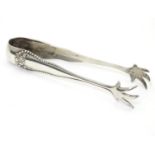 American Sterling silver sugar tongs with claw grips by Gorham Manufacturing Co. 4 1/2" long