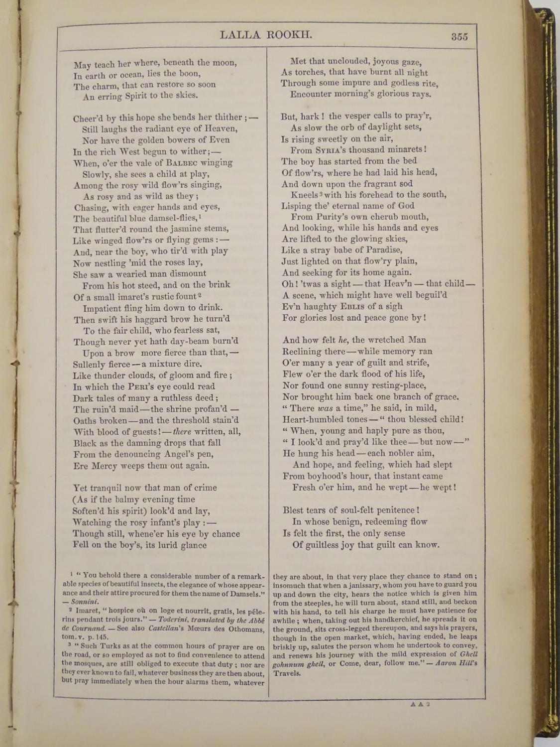 Book: The Poetical Works of Thomas Moore, pub. Longman Brown Green and Longmans 1852. The cover with - Image 7 of 8