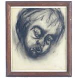 Tessa Marin, XX, Charcoal on paper, A portrait of a young child. Signed lower right. Approx. 15 1/4"