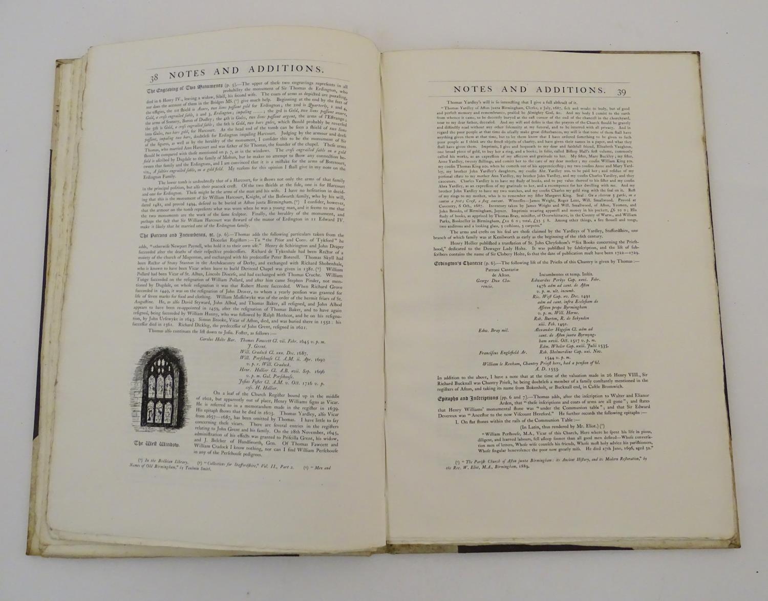 Book: The Antiquities of Warwickshire, by William Dugdale, reprint with additions relating - Image 6 of 8