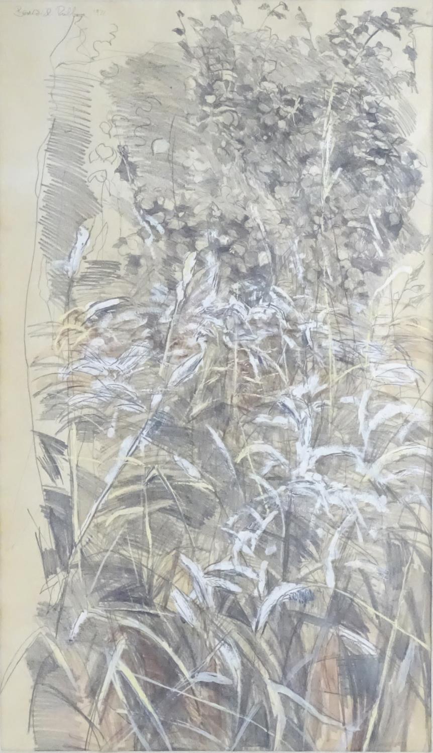 Benedict Rubbra (b. 1938), Mixed media on paper, An abstract study of vegetation. Signed and dated
