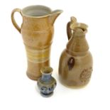 Two items of studio pottery to include a John Chipperfield stoneware jug, marked under, and a