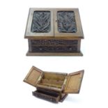 A late 19th / early 20thC stationary / correspondence cabinet with folding doors, single drawer