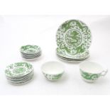 A quantity of tea and dinner wares by Coalport in the pattern Green Dragon, to include plates,