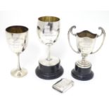 Military Interest : Assorted silver and white metal trophy cups relating to Cpl. H. Parvin of 1st