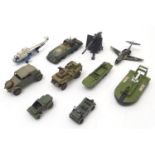 Toys: A quantity of Dinky Toys die cast scale model military vehicles comprising Armoured Command