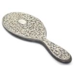 A Victorian silver hand mirror hallmarked London 1887. 10" long Please Note - we do not make