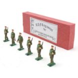 Toys: Six hand painted RAF Regiment toy soldiers by Little John Miniatures. Contained within