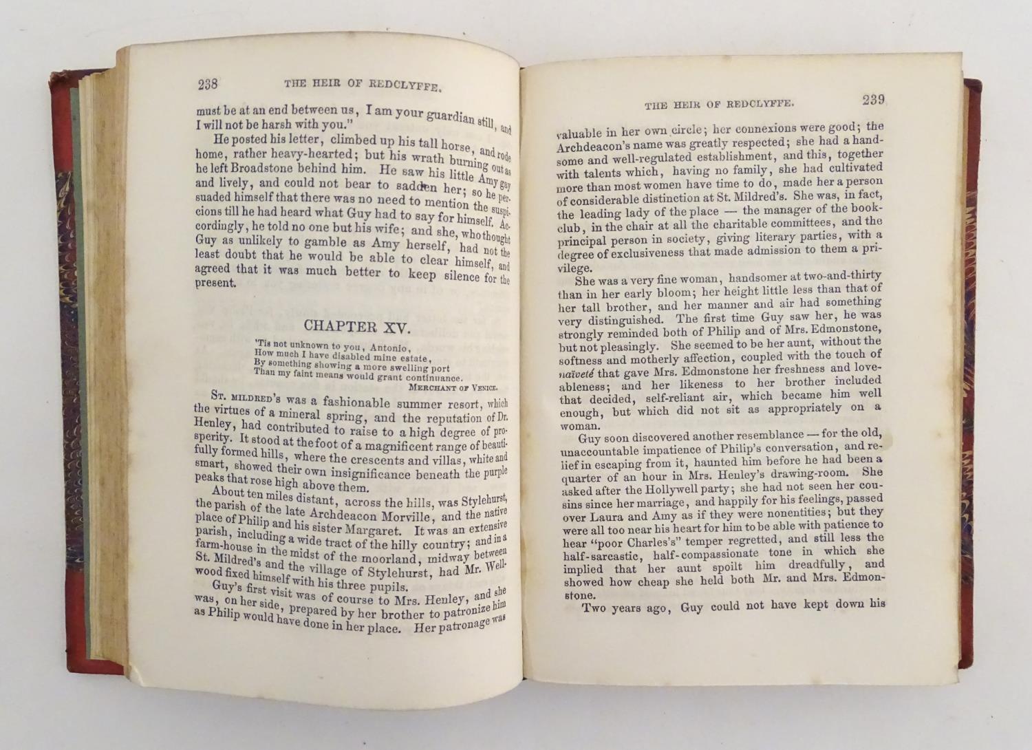 Book: The Heir of Redclyffe, by Charlotte Mary Yonge, pub. Bernhard Tauchnitz, Leipzig 1855, - Image 4 of 6