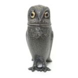 A novelty silver plate pepper formed as an owl. Approx 3 1/4" high Please Note - we do not make