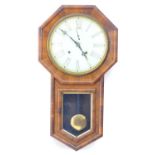 American 8-day ' Verdi' wall clock by 'E N Welch Forrestville Conn.' circular Roman dial with