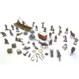 Toys: A quantity of assorted hand painted military figures / toy soldiers to include Hausser Pontoon