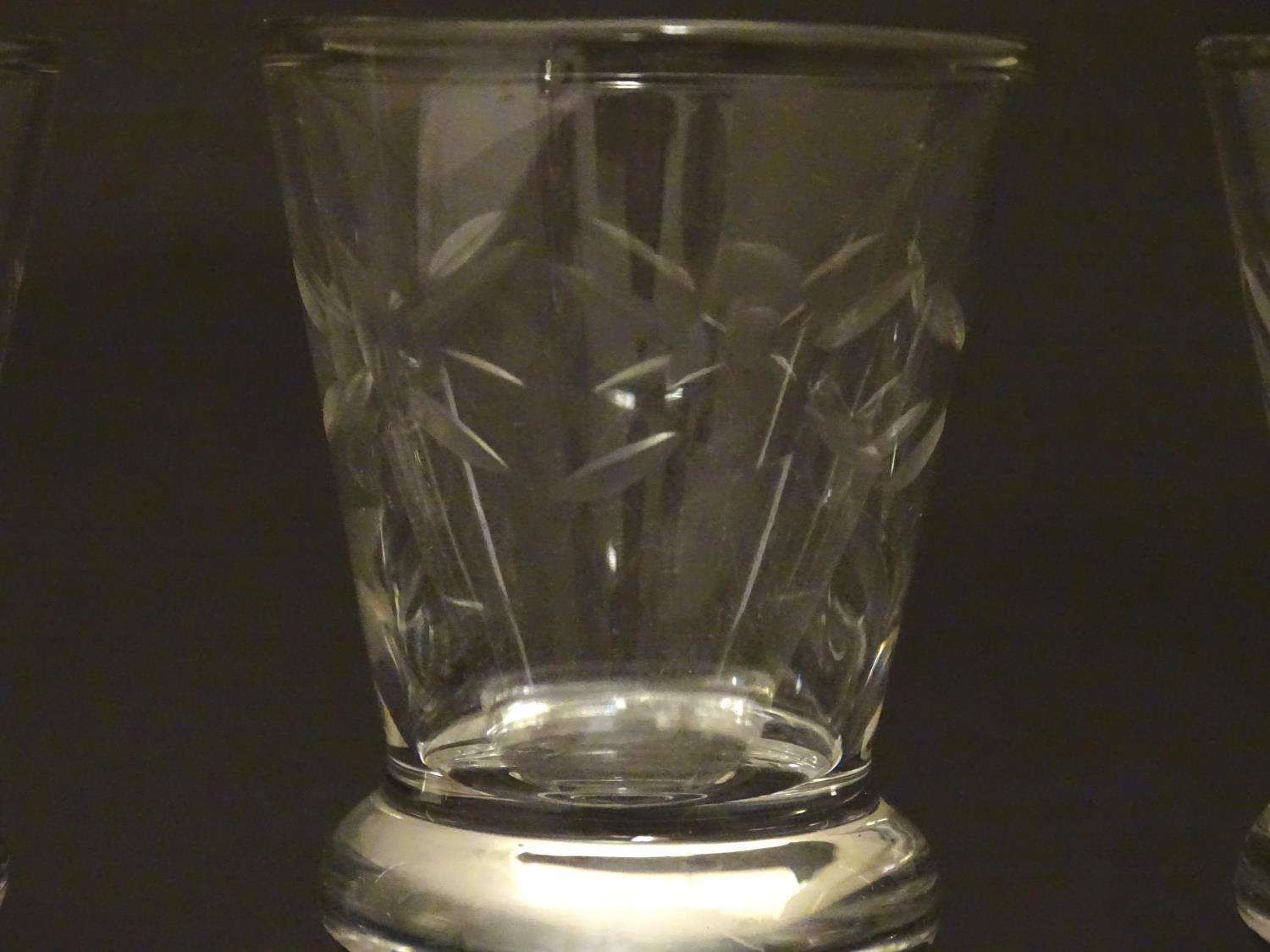 A set of six crystal sherry glasses formed as thistles, with cut roundel decoration, each 4 1/8" - Image 5 of 6