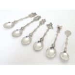 Five assorted Dutch silver souvenir spoons, together with another. Approx 4 3/4" long. (6) Please